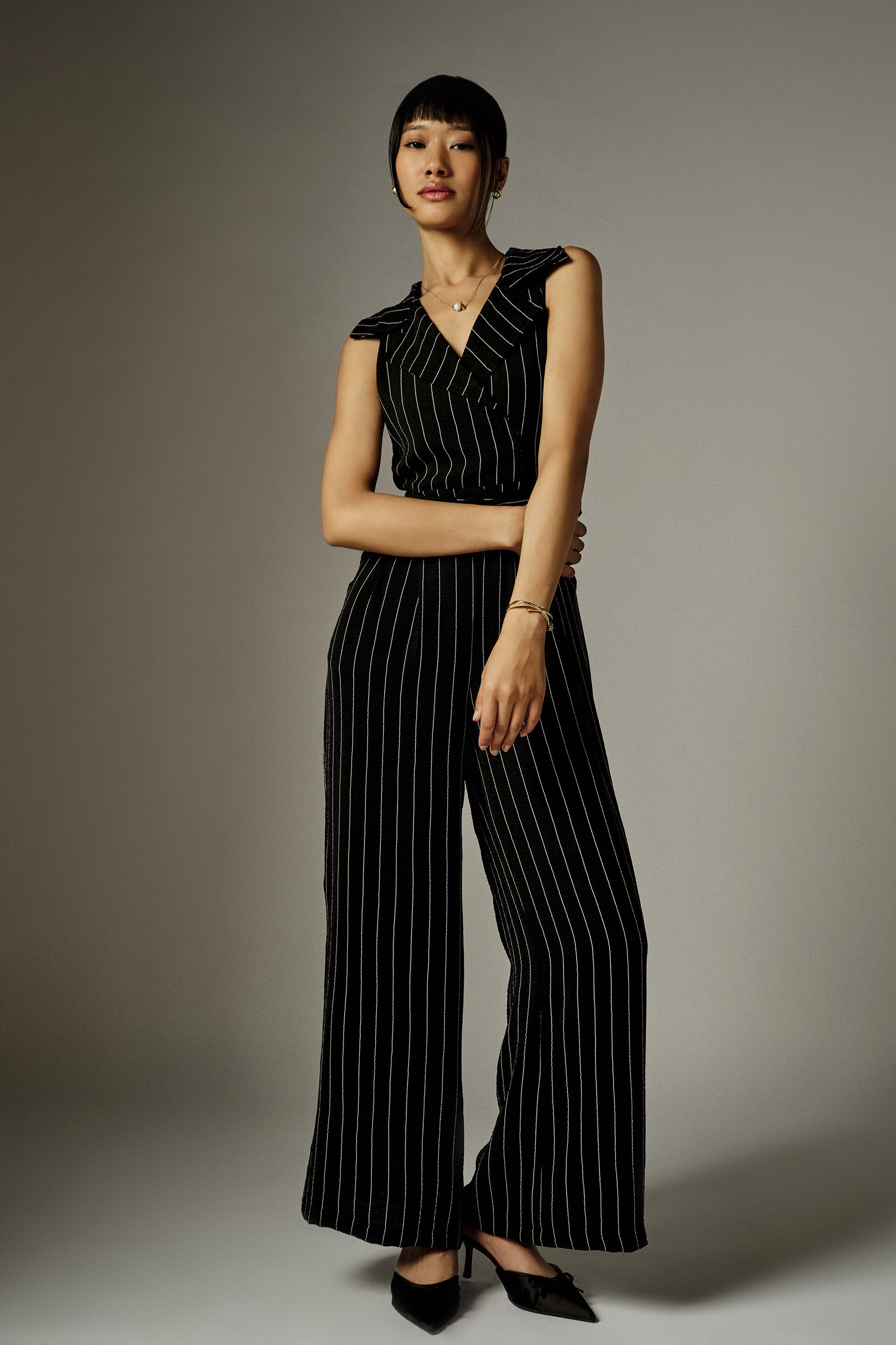 Jovelle Striped Black Jumpsuit